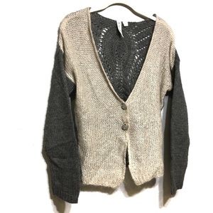 Others Follow Grey Loose Knit Patterned Cardigan
